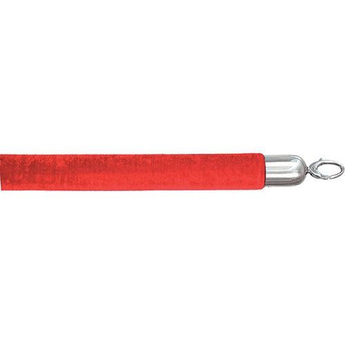 Corde velour en inox 150 cm rouge et argent - Image principale