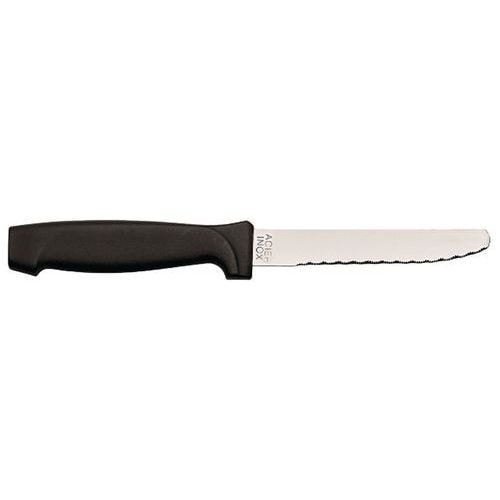 Couteau à steak en inox avec une lame microdentée arrondie 20 cm - Image principale