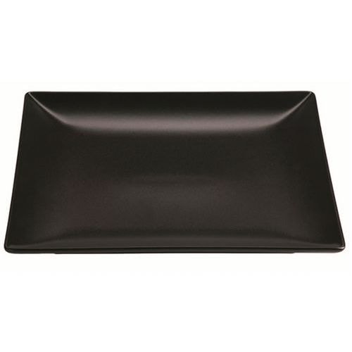 Assiette carrée en grès 18x18x2 cm noir-Kuro - Image principale