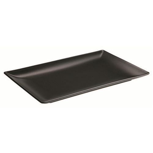 Assiette rectangulaire en grès 25X15X2 cm noir-Kuro - Image principale