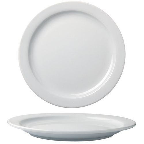 Assiette plate en porcelaine ø20,5 cm blanc-Clery - Image principale