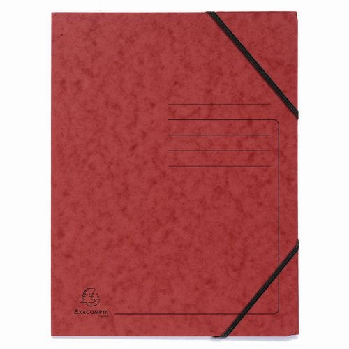 Lot de 25 Chemises à élastique sans rabats carte lustrée - A4-Rouge - Image principale