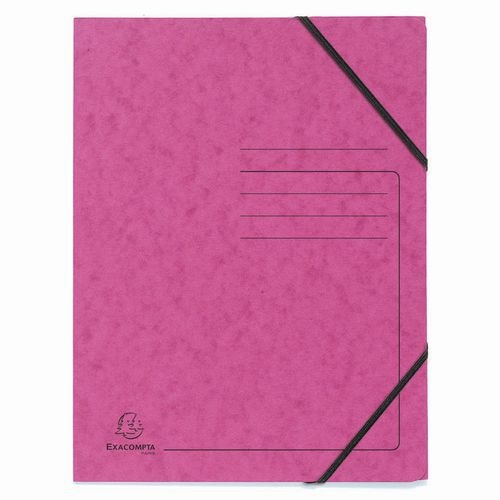 Lot de 25 Chemises à élastique sans rabats carte lustrée - A4-Rose - Image principale
