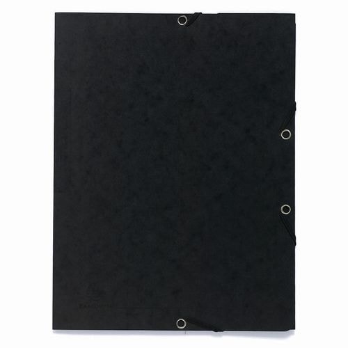 Lot de 25 Chemises à élastique 3 rabats carte lustrée - A4-Noir - Image principale
