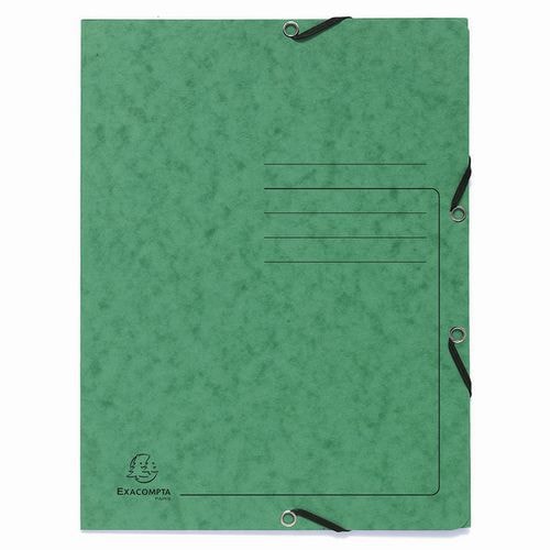 Lot de 25 Chemises à élastique 3 rabats carte lustrée - A4-Vert - Image principale