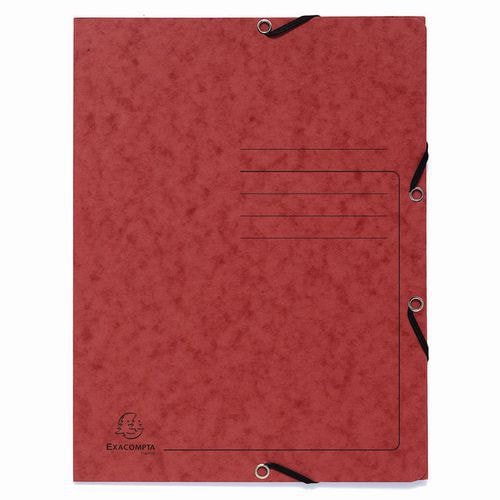 Lot de 25 Chemises à élastique 3 rabats carte lustrée - A4-Rouge - Image principale