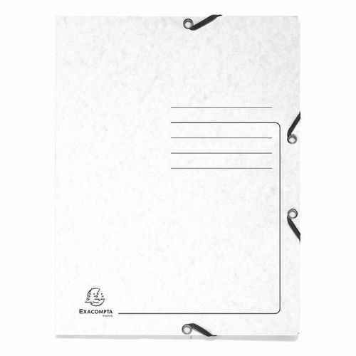 Lot de 25 Chemises à élastique 3 rabats carte lustrée - A4-Blanc - Image principale