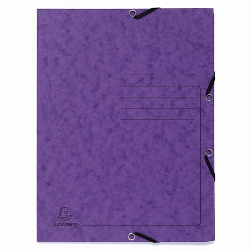 Lot de 25 Chemises à élastique 3 rabats carte lustrée - A4-Violet - Image principale