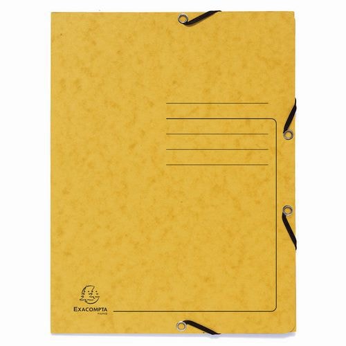 Lot de 25 Chemises à élastique 3 rabats carte lustrée - A4-Jaune - Image principale