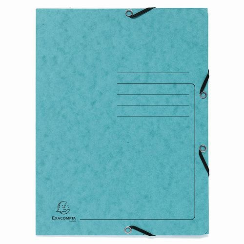 Lot de 25 Chemises à élastique 3 rabats carte lustrée - A4-Turquoise - Image principale