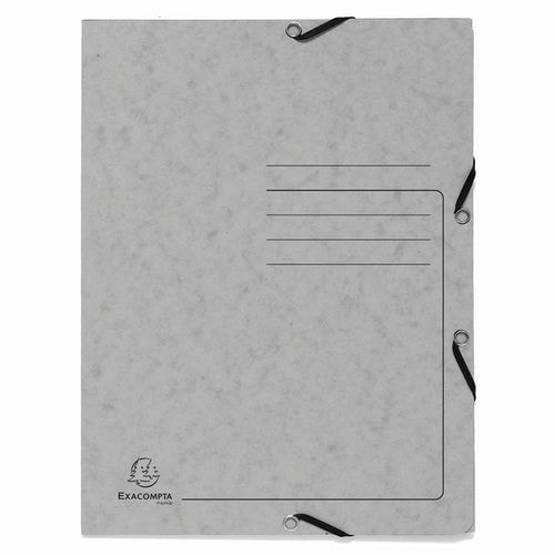 Lot de 25 Chemises à élastique 3 rabats carte lustrée - A4-Gris - Image principale