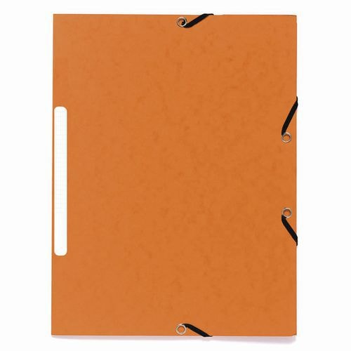 Lot de 50 Chemises à élastiques 3 rabats carte marbrée recyclée Orange - Image principale
