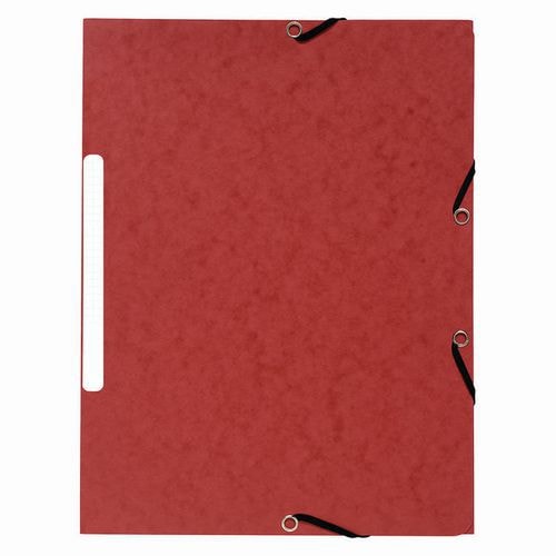 Lot de 50 Chemises à élastiques 3 rabats carte marbrée recyclée Rouge - Image principale