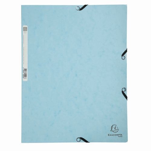 Lot de 25 Chemises à élastiques carte lustrée Aquarel - A4-Bleu pastel - Image principale