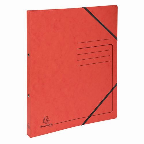 Lot de 10 Classeur 2 anneaux 15mm carte lustrée imprimée - A4-Rouge - Image principale