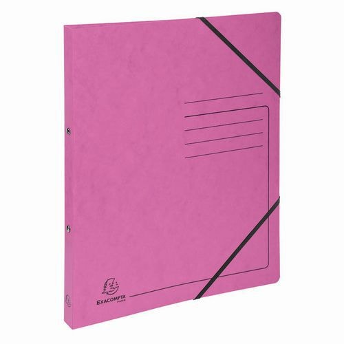 Lot de 10 Classeur 2 anneaux 15mm carte lustrée imprimée - A4-Rose - Image principale