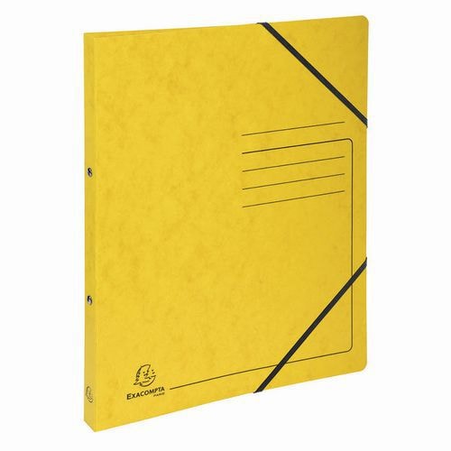 Lot de 10 Classeur 2 anneaux 15mm carte lustrée imprimée - A4-Jaune - Image principale