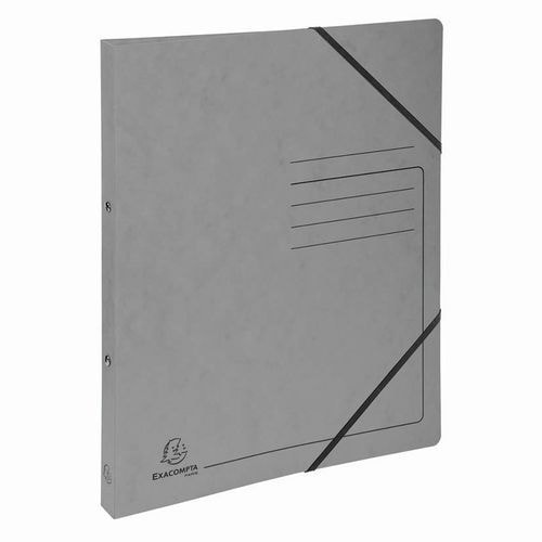 Lot de 10 Classeur 2 anneaux 15mm carte lustrée imprimée - A4-Gris - Image principale