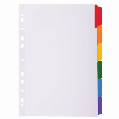 Lot de 20 Intercalaires 160g avec ong. col. Renf. 5 pos. 6 posA4-Blanc - Image principale