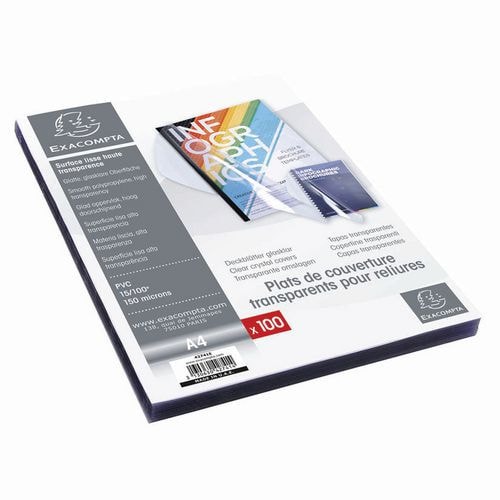 Boite de 100 plats pour relier PVC 15x100e - A4-Cristal - Image principale