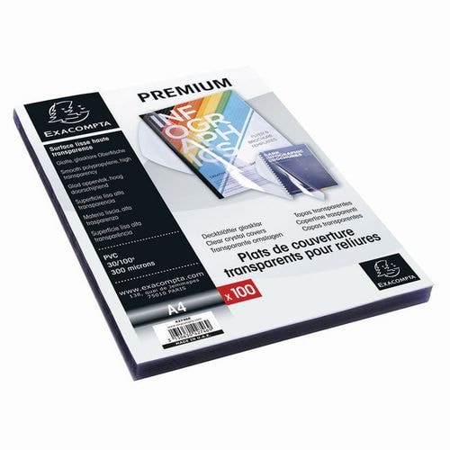 Boite de 100 plats pour relier PVC 30x100e - A4-Cristal - Image principale