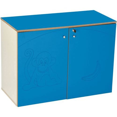 Meuble bas 2 portes Zébulon - Bleu azul - Image principale