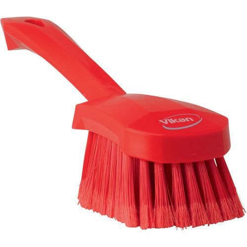 Lot de 10 Brosse à main, manche court, 270 mm, Souple/fleuré, Rouge - Image principale