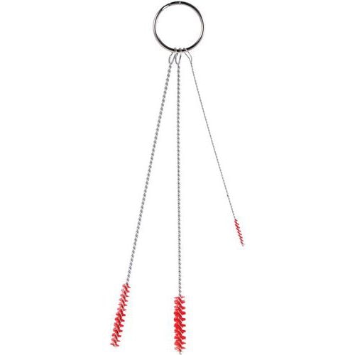 Lot de 10 Ensemble de 3 brosses, Ø2, Ø5, Ø6 mm, Souple, Rouge - Image principale
