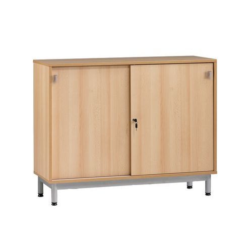 Meuble bas Bip Bop portes coulissantes L 120 cm - hêtre - Image principale