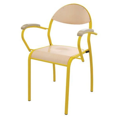 Fauteuil Rondo'o 4 pieds accotoirs hêtre Mobidecor - Image principale