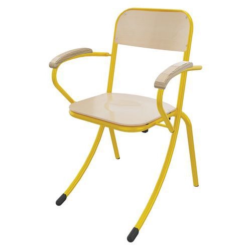 Fauteuil Trévise AST accotoirs hêtre - jaune - Image principale