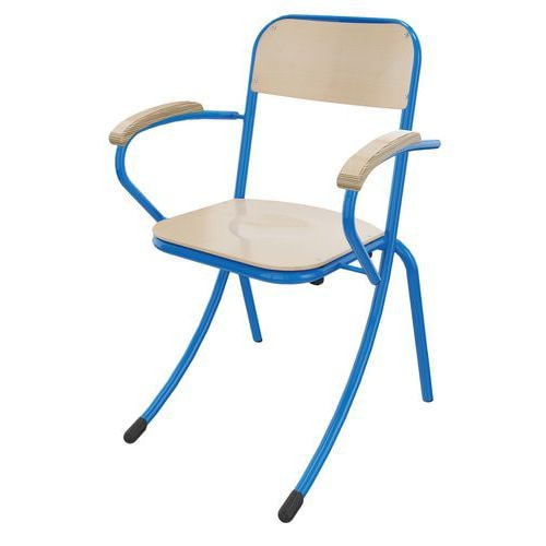 Fauteuil Trévise AST accotoirs hêtre - bleu - Image principale