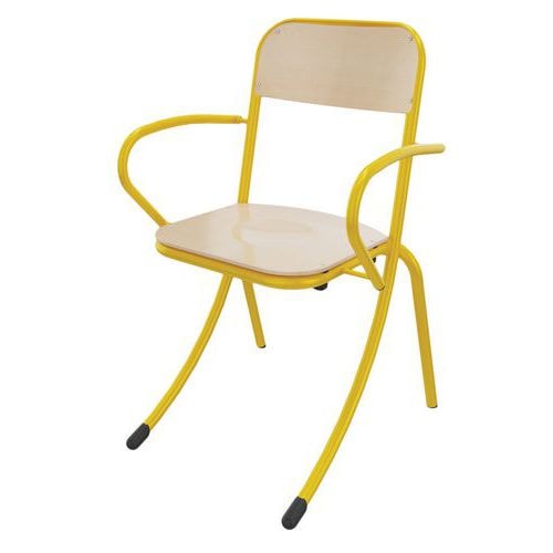 Fauteuil Trévise AST accotoirs tube - jaune - Image principale