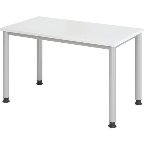 Bureau droit pieds ronds 120 cm Blanc - Image principale
