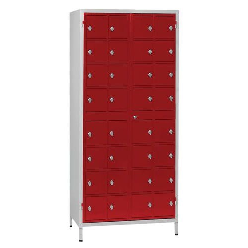 Armoire de stockage 32 téléphones/tablettes Gris/Rouge - Manutan Expert - Image principale