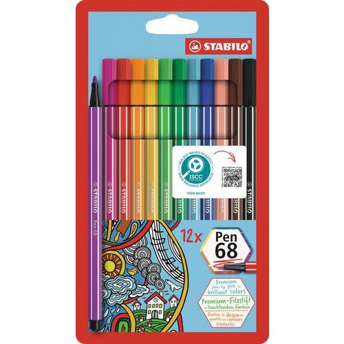 Etui 12 feutres Pen 68 Stabilo - Image principale