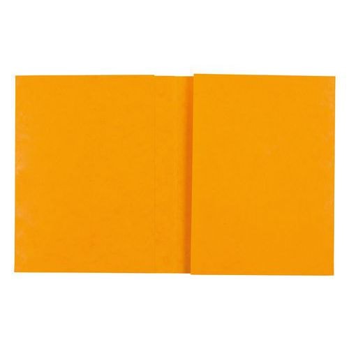 Protège-cahier carte lustrée forte 2 très grands rabats 225g 17x22 cm - Jaune - Image principale