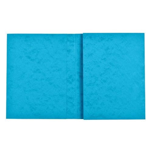 Protège-cahier carte lustrée forte 2 très grands rabats 225g 17x22 cm - Bleu - Image principale