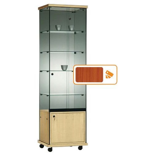 Vitrine Easy E5 - Avec armoire basse socle Merisier - Image principale