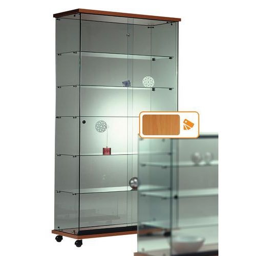 Vitrine Easy E6 avec éclairage socle Hêtre - Image principale