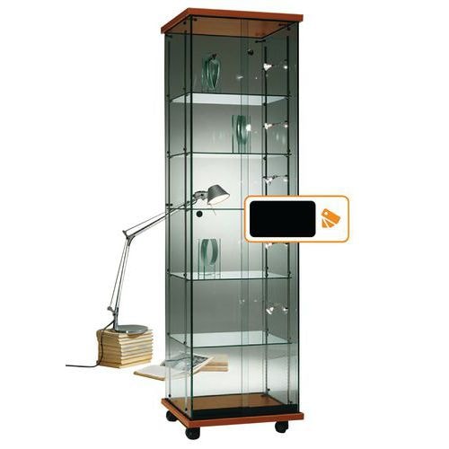 Vitrine Easy E5 avec éclairage Lxhxp: 52 x 182 x 47 cm socle Noir - Image principale