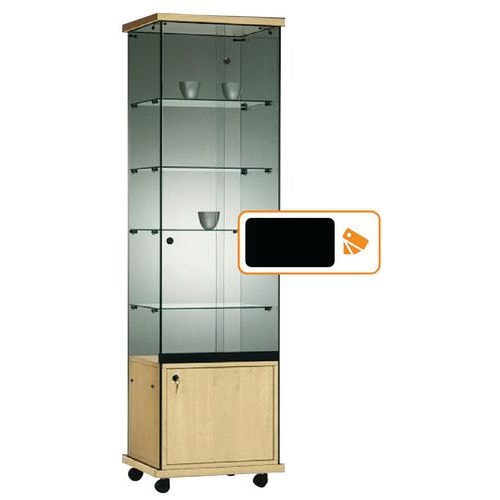 Vitrine Easy E5 - Avec armoire basse et éclairage socle Noir - Image principale