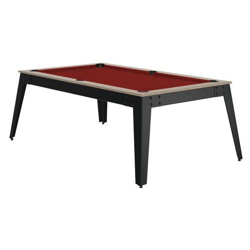 Billard Steel cadre oslo - tapis rouge - pieds gris - Image principale