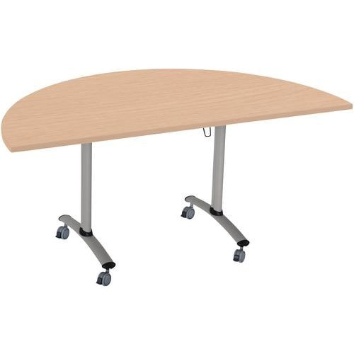 Table demi-lune plateau mélaminé pivotant Axe - Manutan Expert - Image principale