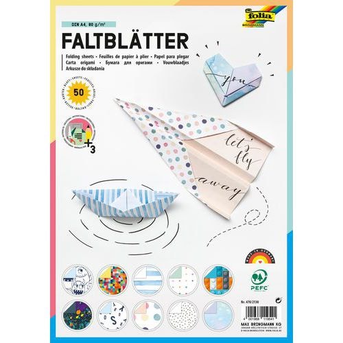 Pochette 50 feuilles 21x29.7 cm papier origami 80g imprimés assorties - Image principale
