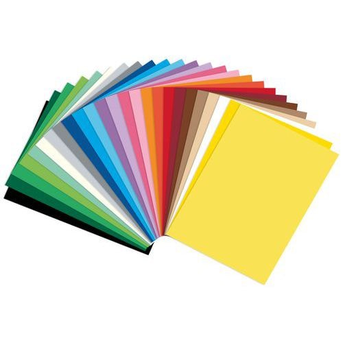 Assortiment 100 feuilles papier dessin A5 130g en 25 coloris - Image principale
