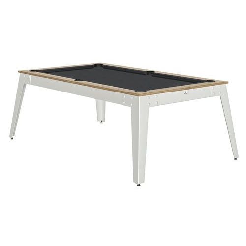 Billard Steel cadre chêne sablé - tapis slate - pieds blancs - Image principale