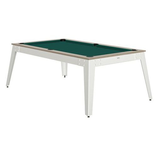 Billard Steel cadre oslo - tapis vert - pieds blancs - Image principale