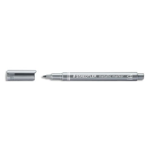 Feutre encre métallisée pointe ogive (Boite de 10) - argent - Image principale