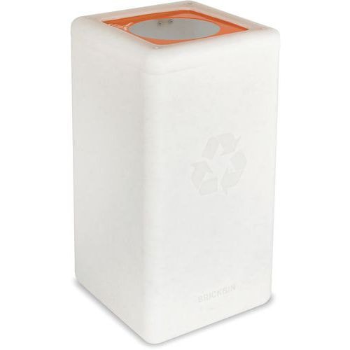 Poubelle circulaire BrickBin 65L Plastiques blanc / orange - Image principale